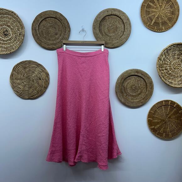 NEW Zara Pink Tweed Textured Midi Skirt Plus Size XXL - Picture 2 of 7